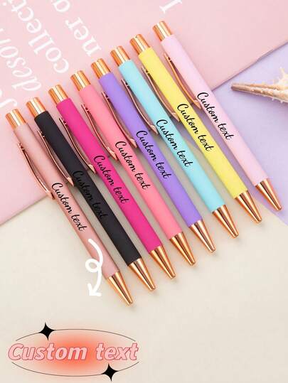1pc Customizable Multi-Color Ball Pen With Spray Coating Aluminum Barrel Retractable Metal Ballpoint Pen