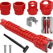 8 In 1 Faucet Wrench Tool Multi-Functional Tap Spanner With Anti-Slip And Comfortable Grip Plumbing Tool Multi-Functional Tap Spanner Set For Tight Spaces In Sink Bathroom Kitchen Plumbing Repair - View 9