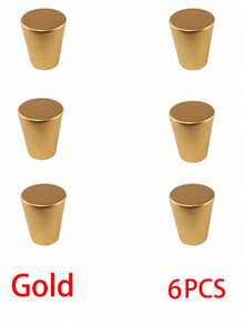 10pcs Cabinet Door Single Hole Pulls, Suitable For Cabinets, Wardrobes, Drawers, Vanities, Shoe Cabinets, Gold Round Single Hole Handles, Zinc Alloy Material, Screws Included - Gold - View 20