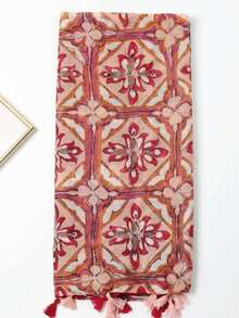 1pc Geometric Cashew Flower Print Tassel Scarf - Multicolor - View 4
