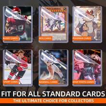 LOVFEN 100 New Coated Finish Top Loaders & 100 Penny Sleeves Set Hard Soft Card Protector For Sports Trading Cards - 100 Toploaders + 100 Penny Sleeves - 查看 7