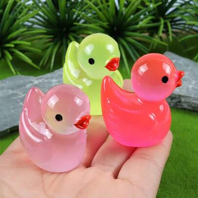 新款发光超大鸭子DIY树脂配件，卡通装饰摆件，透明3D橡胶鸭，特大号鸭子，儿童礼物奖励，可搭配