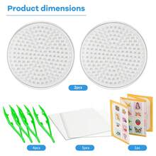 Large Square/Round Fuse Bead Board Set, Includes Instructions, Iron-On Paper And Tweezers, Suitable For Medium To Large DIY Craft Projects, Transparent Fuse Bead Pegboard Accessories - 5mm Perler Bead Pegboard - View 17
