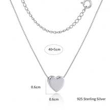 Heart Necklace, Minimalist Jewelry, Silver Tone, Gold Tone, Rose Gold, Ramadan Gift, Eid Mubarak, Daily Wear, Romantic Gift, Simple Pendant - Silver - View 6