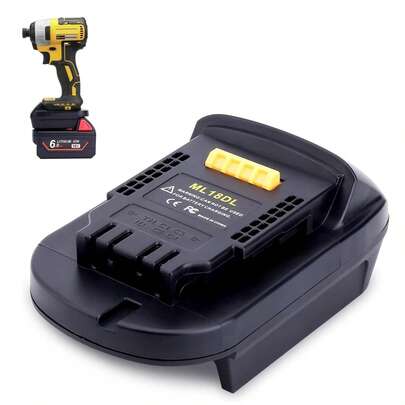 1个ML18DL电池适配器转换器，兼容18V锂电池，可转换为20V锂电池，适用于20V无绳工具（仅适配器，不含电池）