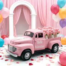 1 chiếc xe tải kim loại trang trí đám cưới với hoa hồng màu hồng, xe tải cổ điển lãng mạn, trang trí trong nhà, mô hình xe bán tải dùng để gieo hạt, trang trí bàn tiệc cưới, quà tặng đám cưới, đồ trang trí đám cưới. - nhiều màu - Xem 4