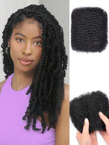 10/12/14 Inch Afro Kinky Curly Hair Bundles, 30g/Pc Natural Black Mixed, Suitable For Dreadlocks, Micro Braids, Braid Repair And Mini Twists - S1 - View 4