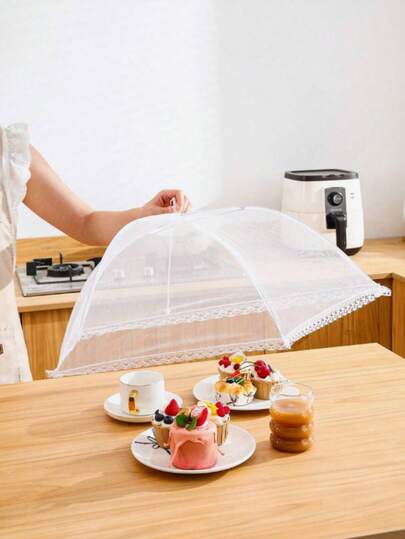 1pc Foldable Food Cover, Fly And Dust Proof Food Tent, Suitable For Kitchen, Outdoor BBQ Camping, Pop-Up Food Net Cover, Reusable Collapsible Storage, Easy To Clean, Portable (Outdoor Picnic Food Cover, Kitchen Utensil, Dust-Proof Tableware, Anti-Insect Net Cover, Food Storage Lid), Mother's Day Gift