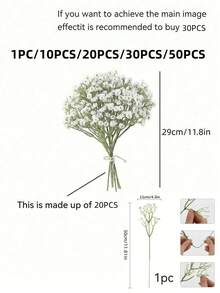 10/20/30/50pcs Artificial Starry Sky Flowers, Fresh And Romantic Fake Flower Bouquet, Made Of Fade-Resistant Plastic Material, Suitable For Home, Outdoor Garden Decor, Wedding, Hotel Lobby, Party, Birthday Atmosphere Decoration, Wedding Photography Props, Living Room Tabletop Decor, Autumn Decor, Halloween Decor, Christmas Decor - White - View 13