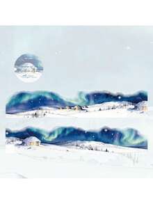 MOCARD 1卷2米冬季雪景和纸胶带，创意美学贴纸，DIY装饰剪贴簿工艺材料，节日礼物，个性化剪贴簿学校文具 - 4.北國極光 - 查看 10