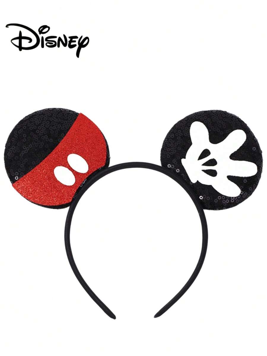 Disney 1个可爱卡通手形发箍,派对服装配饰,适合作为生日礼物、节日派对、游乐园拍照道具 - 白+黑+紅 - 查看 1