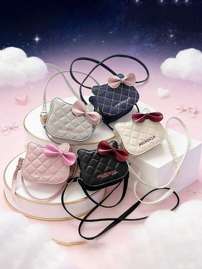 This Adorable Cartoon Kitten Tote Bag Features A Bow Embellishment And A Casual, Simple Design. Its Adjustable Length Makes It Suitable For Various Occasions Such As Everyday Outings, Shopping, Travel, And Photography. Easily Holding Daily Essentials, It's A Versatile And Stylish Item Suitable For All Seasons, Styles, And Occasions. It Also Makes A Wonderful Gift.