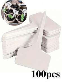 100pcs Reusable T-Shape Garden Tags - Durable Waterproof Plastic Plant Labels, Suitable For Outdoor & Indoor Garden, Nursery, Farm - Easy To Write, Weather Resistant - Label tanaman - View 9