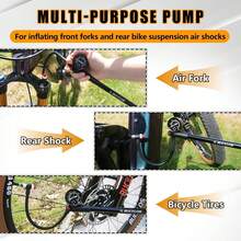 Impact Pump Mountain Bike Suspension Pump Air Fork Rear Impact 300Psi/400Psi High Pressure Impact Pump With Instrument, Suitable For Mountain Bike/Road Bike No Air Loss Valve Bicycle Tools - 1 - View 3