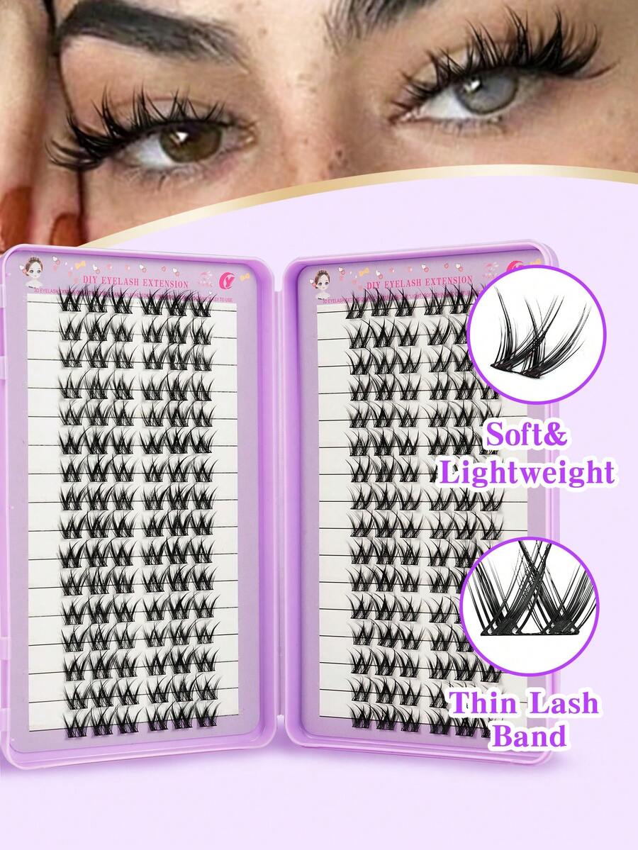 192 piezas Libro de pestañas individuales Extensiones de racimos Pestañas postizas Extensiones de pestañas en racimos DIY en casa, Extensiones de pestañas en racimos, Pestañas individuales, Pestañas, Pestañas postizas