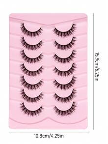 7 Pairs Cat Eye False Eyelashes, Natural & Delicate, Short Faux Mink Lashes, Suitable For Daily Wear And Office - Black - View 6