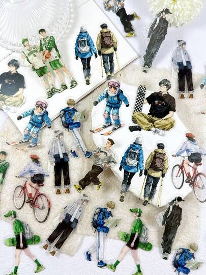 30pcs/Pack Vintage Fashion Figure Stickers, Scrapbooking Decorative Stickers For Diary, Photo Album, DIY Crafts