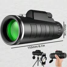Monocular Telescope With Smartphone Adapter And Telescope Cases, Telescope For Adults High Powered, Monocular For Adults, Compact Low Light Vision For Wildlife, Hunting, Camping,Adventures - A - View 2