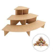Shoze 3 Tier Craft Fair Table Corner Display Stand Makeup Shelf POS Unit Retail Counter Shop Point Of  Organizer - Wood - View 8
