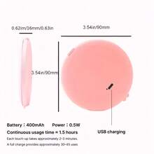 EOLOVA LED Portable Makeup Mirror, 3 Brightness Levels, 1X/2X Magnification LED Mini Compact Travel Makeup Mirror, Double-Sided Foldable Compact Mirror, Wallet Mirror, Handheld Small Lighted Makeup Mirror, 400mAh Battery, Up To 90 Minutes Usage - Multicolor - View 5