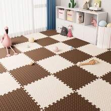 [Freshly Produced, Please Ventilate To Remove Odor Before Use]4/8/12Pcs Leaf Pattern Patchwork Crawling Mat 30x30x1cm Size, Multiple Color Combinations With Fresh Aesthetics! Leaf Pattern Non-Slip Texture + 1cm Thick Cushioning, Baby Crawling And Playing Anti-Collision, Can Be Freely Assembled To Fit Different Spaces, Essential For Home Baby Activity Area, And Practical, Better After Ventilation - 30*30 Crawling Mat - View 7