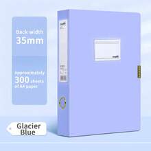 A4彩色折叠文件盒/收纳盒/剪贴板盒/发票夹，桌面整理器用塑料合同文件盒，办公用品，莫兰迪色返校，学校用品 - A4背寬5.5CM - 查看 22