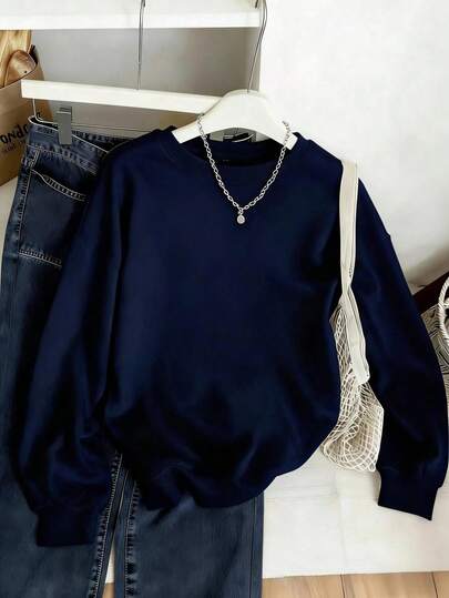 Mujer004 Sudadera de cuello redondo para mujer invierno sudadera de manga larga cómoda suave Sudadera elegante y versátil, perfecta para combinaciones variadas, ideal para cualquier ocasión diaria