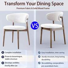 Set Of 2 Solid Ash Wood Dining Chairs, Upgraded Reinforced Zero-Wobble Frame, Mid-Century Modern Side Chairs With Ergonomic Curved Backrest & Adjustable Floor Protectors - 兩件套 - 查看 4