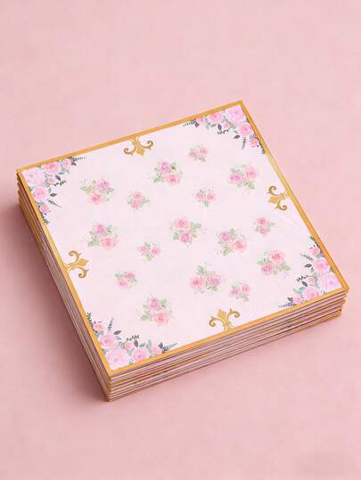 20 pezzi Tovaglioli di carta usa e getta con motivo floreale rosa, tovaglioli usa e getta per feste di matrimonio, tovaglioli usa e getta per feste del tè pomeridiano primaverili, tovaglioli usa e getta per cocktail, adatti per picnic, matrimoni, addii al nubilato, feste di primo compleanno e altro, decorazione per sala da pranzo, decorazione per tavolo da cucina, forniture per feste di compleanno