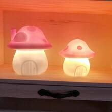 Cute Cartoon Mushroom Night Light, Soft LED Lamp, Bedroom Bedside Atmosphere Decor, Novelty Night Light, Suitable For Desk, Dorm, Bedroom, Back To School Decor, Birthday & Christmas Gift, Decor, Sleep Companion, Valentine's Day Gift - Warm white light - View 4