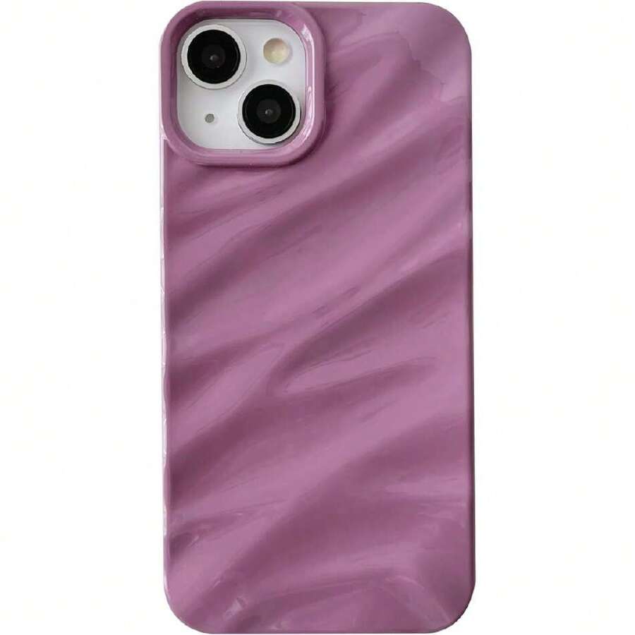 - Funda para iPhone 14, patrón de ondulación de agua, forma de onda rizada, suave (morado),41928056 - Beis - Ver 1
