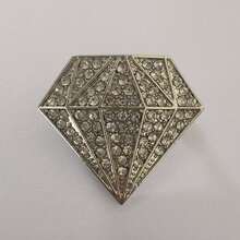 1枚优雅菱形胸针 - 奢华合金材质，简约精致，适合日常佩戴的女士配饰 - 白金 - 查看 3