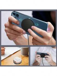 Essager磁吸式无线充电板，支持Qi快充，适用于 17/16/15/14 Pro Max，兼容PD协议 - 黑色 - 查看 4