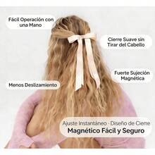 Pinza magnética 2 en 1 para el cabello, accesorio práctico y bonito para peinados diarios y deporte - Pinza de pelo magnética inteligente -- azul, paque - Ver 3