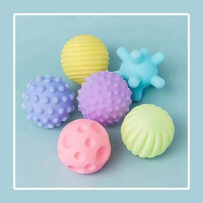 6 unidades, pelotas sensoriales de juguete para bebés, pelotas de masaje suave con textura para niños QNWM