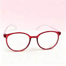1副女士高品质圆形超轻时尚眼镜 - 紅色 - 查看 2