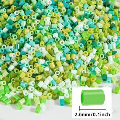 5000pcs - 2.6mm Green Melting Beads Set, Suitable For Beading Handcraft Materials, Creative DIY Art Crafts, High Quality Smooth Beads, DIY Art Project Making, Ideal Gift For Beginners And Hobbyists