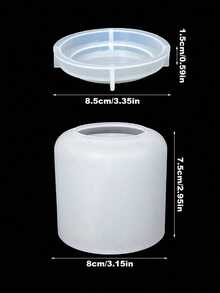 3D Crystal Epoxy Resin Mold, Cylinder Smooth Storage Box, Pen Holder, Silicone Candle Wax Mold With Lid, Craft DIY Supplies, Holiday Gift, Gypsum Mold, Epoxy Resin Mold - White Silicone Mold - View 7