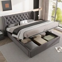 Bed Bases & Foundations - Grey + Velvet-2 - View 4