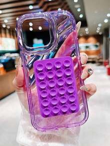 2 piezas Funda compatible con teléfonos 16 Pro/16 Pro/16/15 Pro/15/14 Pro/14 Pro/14/13 Pro/13 Pro/13/12/11 XR, material transparente con forma de onda interna y soporte de ventosa rectangular, resistente al agua, a los golpes y a los arañazos - Regalo de cumpleaños - Blanco - Ver 7