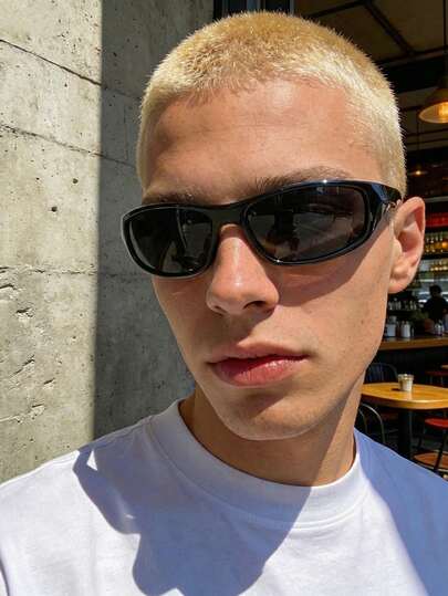 Y2K 交叉镜框小眼镜，复古街头时尚塑料装饰眼镜，男女通用，日常佩戴