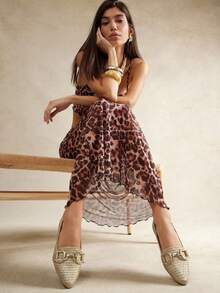 Women's Pointed Toe Gold Raffia Flats With Gold Embellishment | Sophia – Shiny, Light, Charming - Vàng - Xem 5