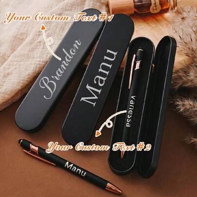 Customized Initials Ballpoint Pen - Personalized Gift For Teachers, Students, Graduates, Elegant Corporate Promotional Pen, Suitable For Employees, Clients, Business Events, Weddings, Anniversaries, Back To School, School Supplies, Teacher Gifts, Dorm Essentials, Gifts For Professors, College Freshmen, Sophomores, Lower Grade Students, Cozy Autumn Desert Atmosphere, Office Decor