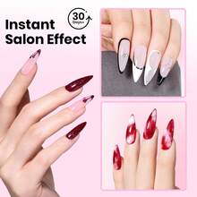 Beetles Tipex Lite Pre-Built Apex Nail Tips Kit, Stiletto Medium, 256pcs 16 Sizes, With Tipex Nail Glue, Dehydrator, Primer, Base & Top Coat, Mini UV Lamp, All-In-One Gel Nail Kit - Tipex Lite Kit with Primer-Stiletto Medium - 查看 2