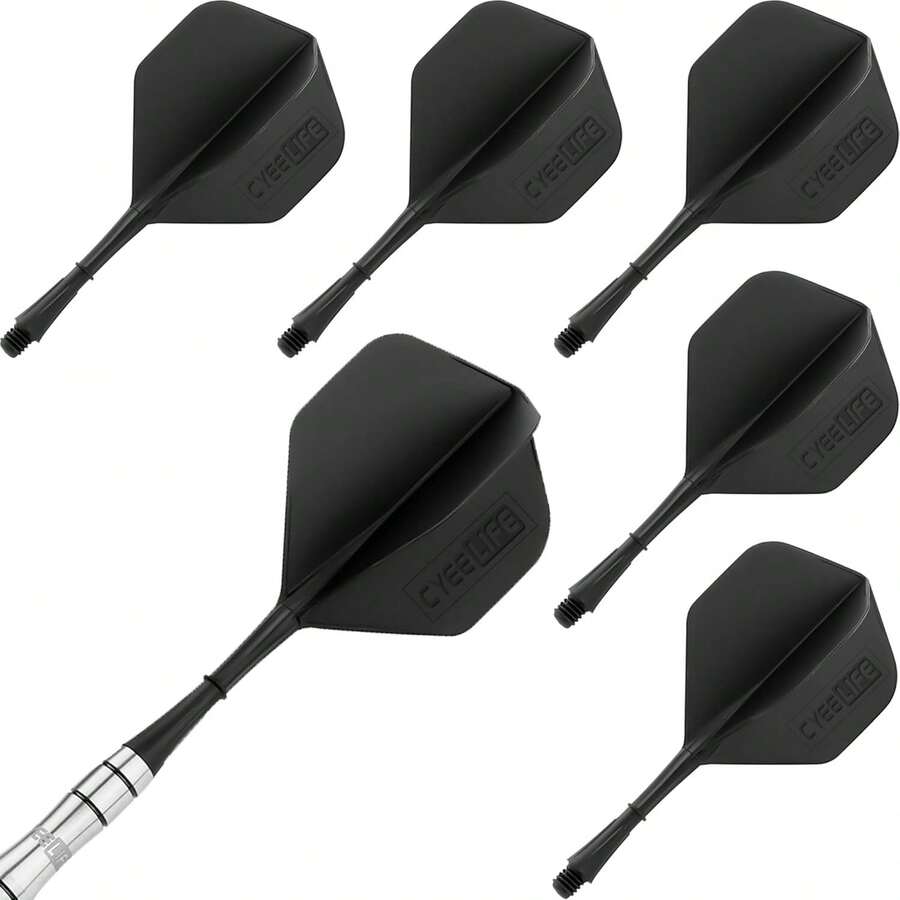 Tournament Style Aluminium Dart Stems Secure Grip & Enhanced Control - Black - View 1