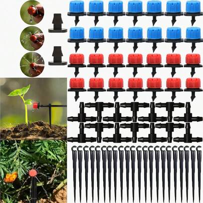 Adjustable Drip Irrigation Nozzle, 1/4 Inch Adjustable Micro Drip Irrigation System Watering Nozzle, Anti Clogging Drip Head, Gardening Supplies, Suitable For Outdoor Courtyard Use