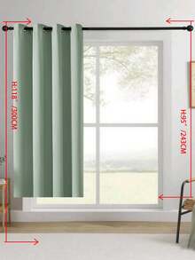 遮光窗帘，隔热，带孔眼的遮光窗帘，防光，防紫外线，卧室客厅室内装饰 - 綠色 - 查看 15