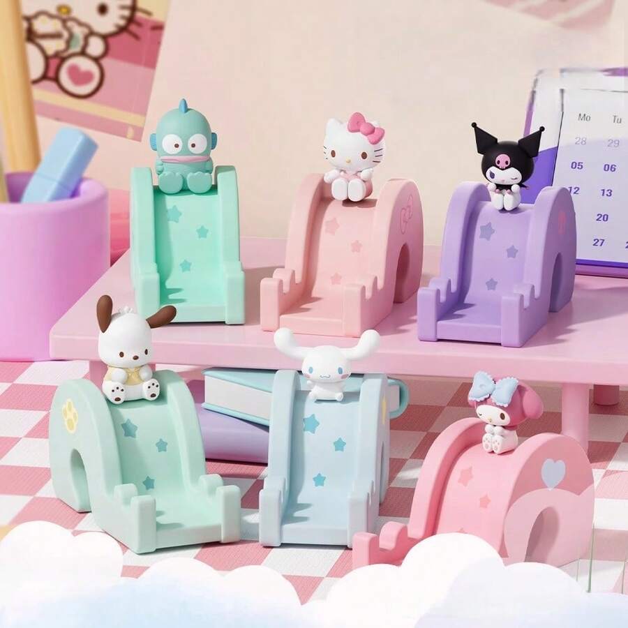 SANRIO 官方三丽鸥滑盖手机支架系列手办，库洛米、凯蒂猫、美乐蒂收藏礼品 - A - 查看 1