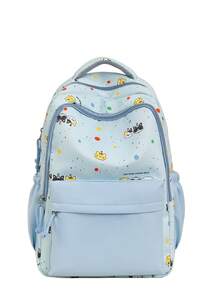 New Cartoon Korean Style Chic Minimalist Casual Versatile Durable Backpack - Blue - View 6