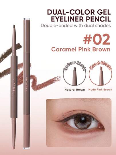  Lápiz de ojos de gel de dos colores Judydoll, a prueba de manchas, resistente al agua, de larga duración